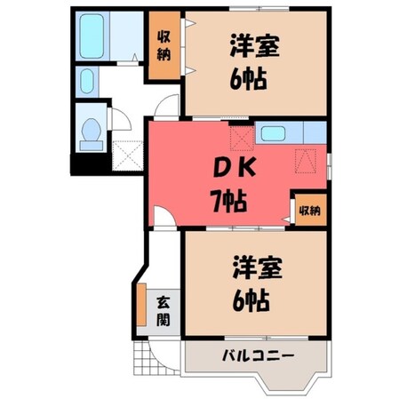 古河駅 バス9分  上辺見東下車：停歩6分 1階の物件間取画像